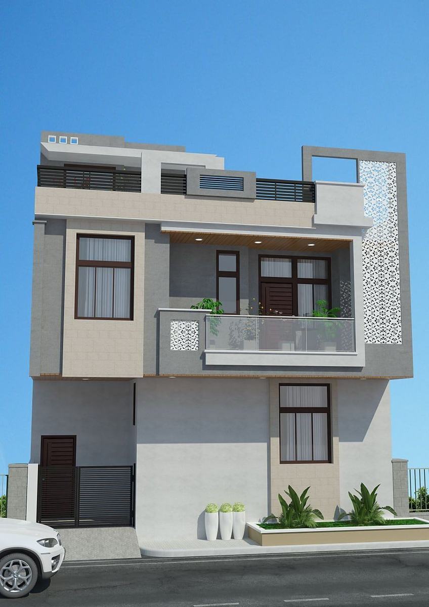 27 ft West Facing Residence designed by Sri Yug Constructions & Architect