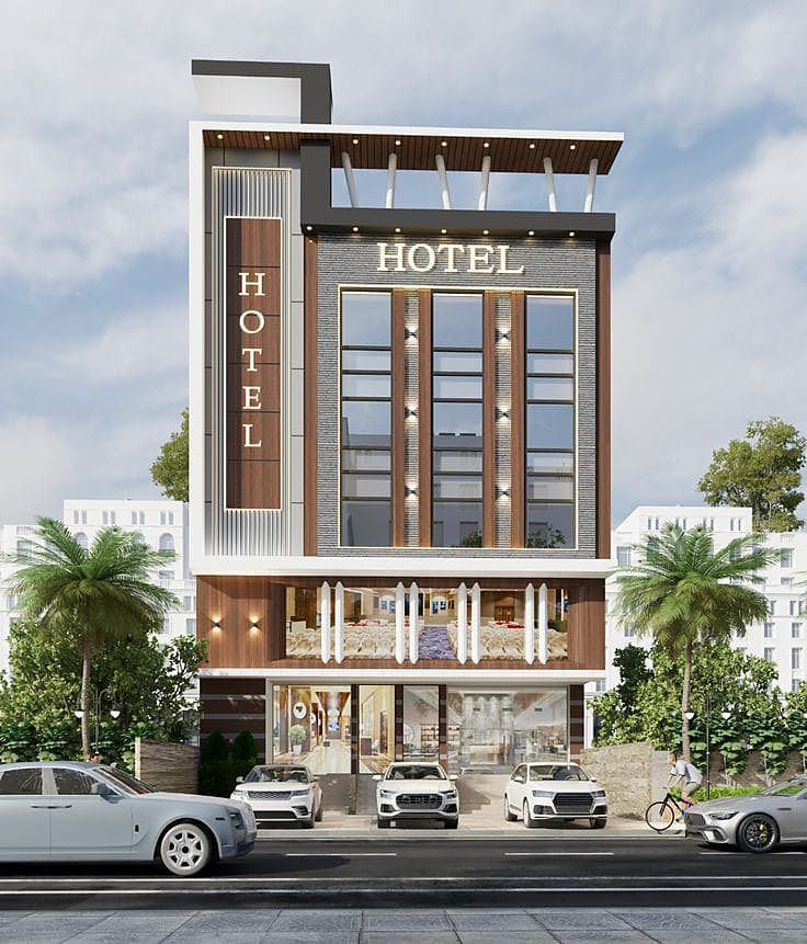 Hotel & Commercial Block designed by Sri Yug Constructions & Architect