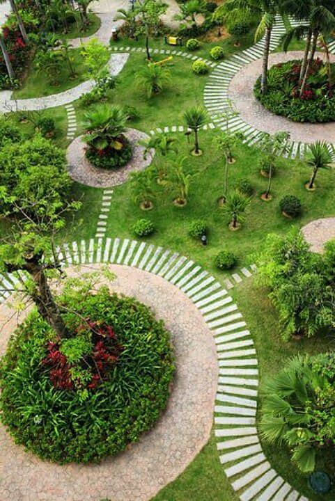 Garden and pathway layout